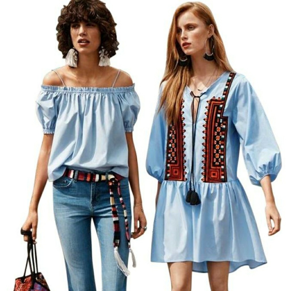 H&M BLUE CONSCIOUS COLLECTION CITY DIARIES TOP - Picture 5 of 8